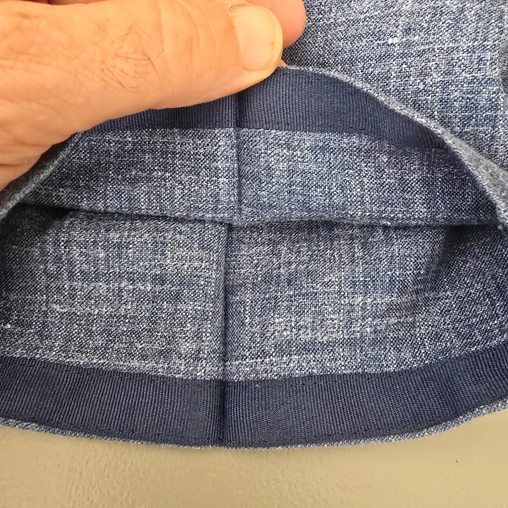 Suitsupply Brescia Blue Linen Wool Silk Blend Dress Pants Mens 34x31 Cuffed Flat